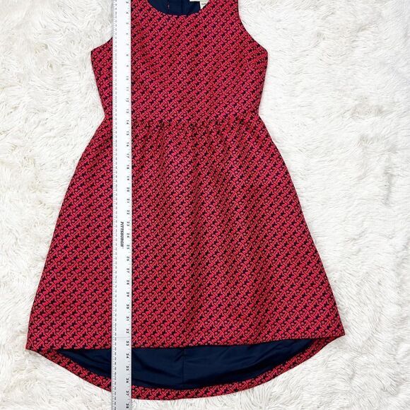 Anthropologie Lili Wang Red Geo High Low Dress Size 4 - Picture 4 of 9